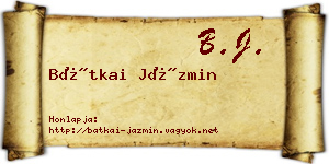 Bátkai Jázmin névjegykártya
